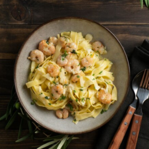 SHRIMP FETUCHINI STROGANOFF